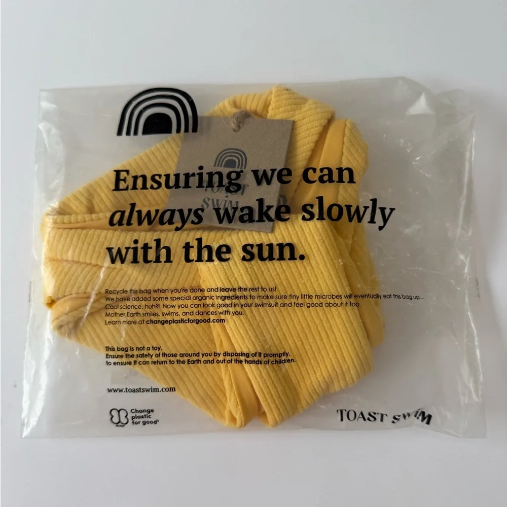 NWT Free People x Toast Swim Ribbed High Hip Bikini Bottom Sunset Rib Small - Picture 11 of 12